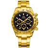 Paulareis Automatic Watches Self Wind Mechanical Gold Stainless Steel Glacier Ice Blue Dial Chestnut Brown Bezel Luminous Men Watch RL01