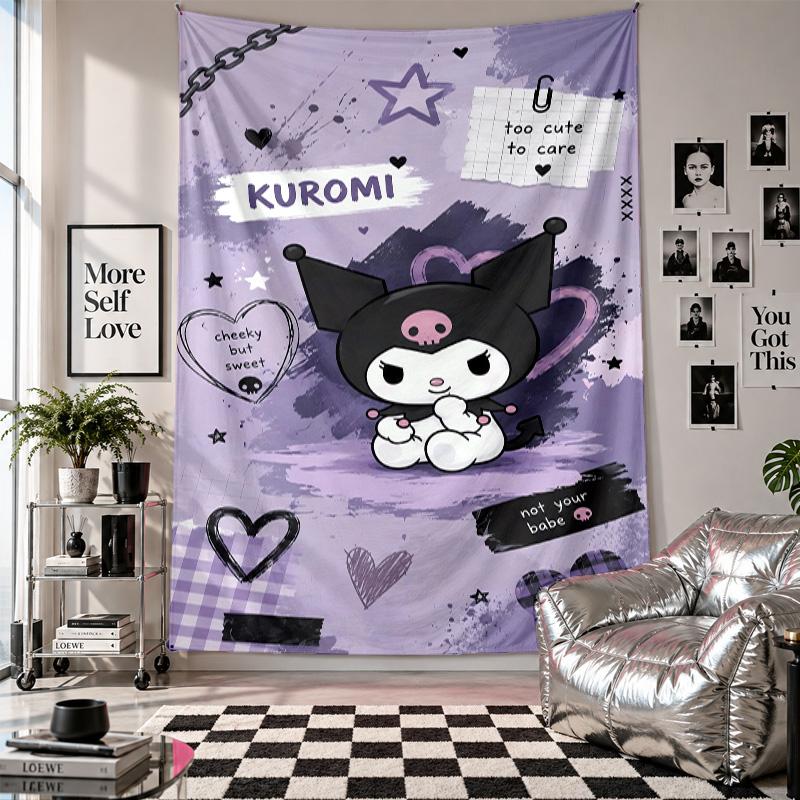 Wall TapestryKuromi Art Hanging Cloth Decorative Background Cover for Room Decoration
