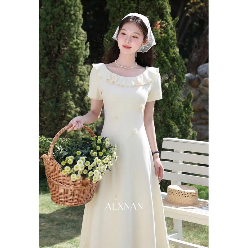 Elegant French Style A-Line Summer Dress