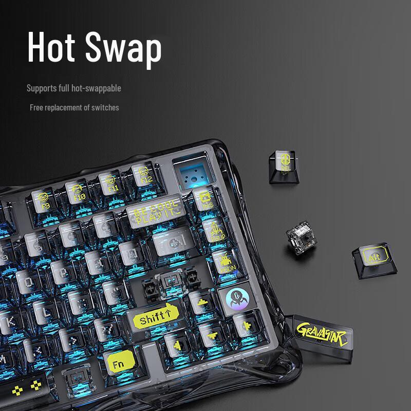 GravaStar K1 LITE 75% Triple-Mode Gasket Mechanical Gaming Keyboard
