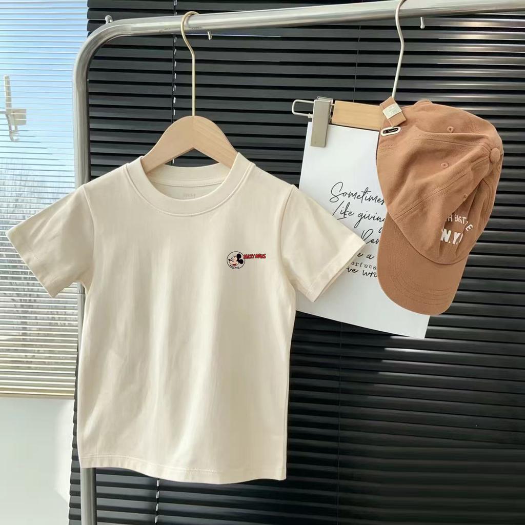 Kids Cotton Cartoon Short Sleeve T Shirt Boys Girls Summer Loose Breathable Top Casual Tee