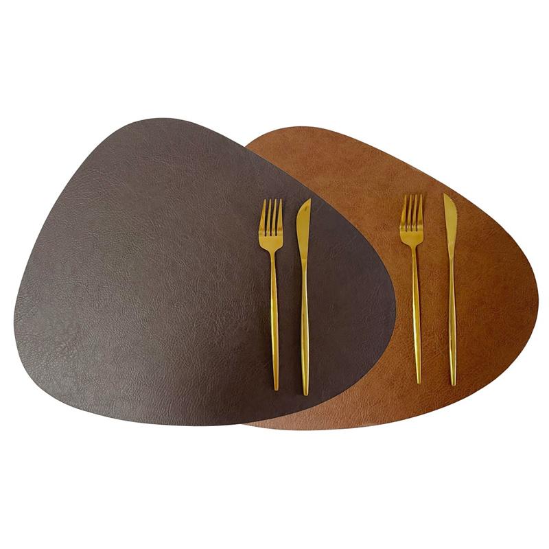 PU Leather Thickening Heat Insulation Dining Table Mat Waterproof Oil Proof Western Food Mats Hotel Table Decoration Accessories