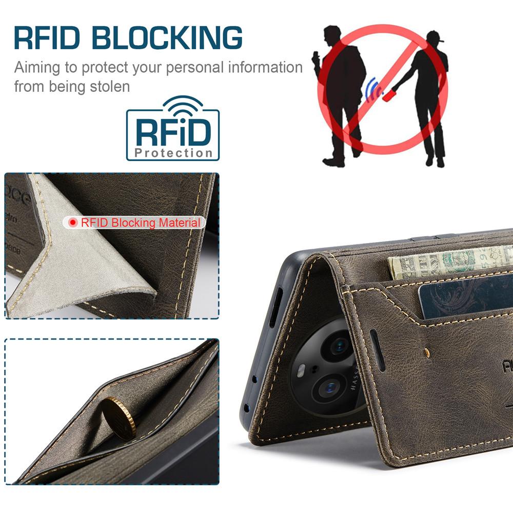 Luxury Genuine Leather Magnetic Wallet Flip Case for OPPO Find X6 Pro Card Slot Stand Shockproof Foldable Holder Full Protection Cover