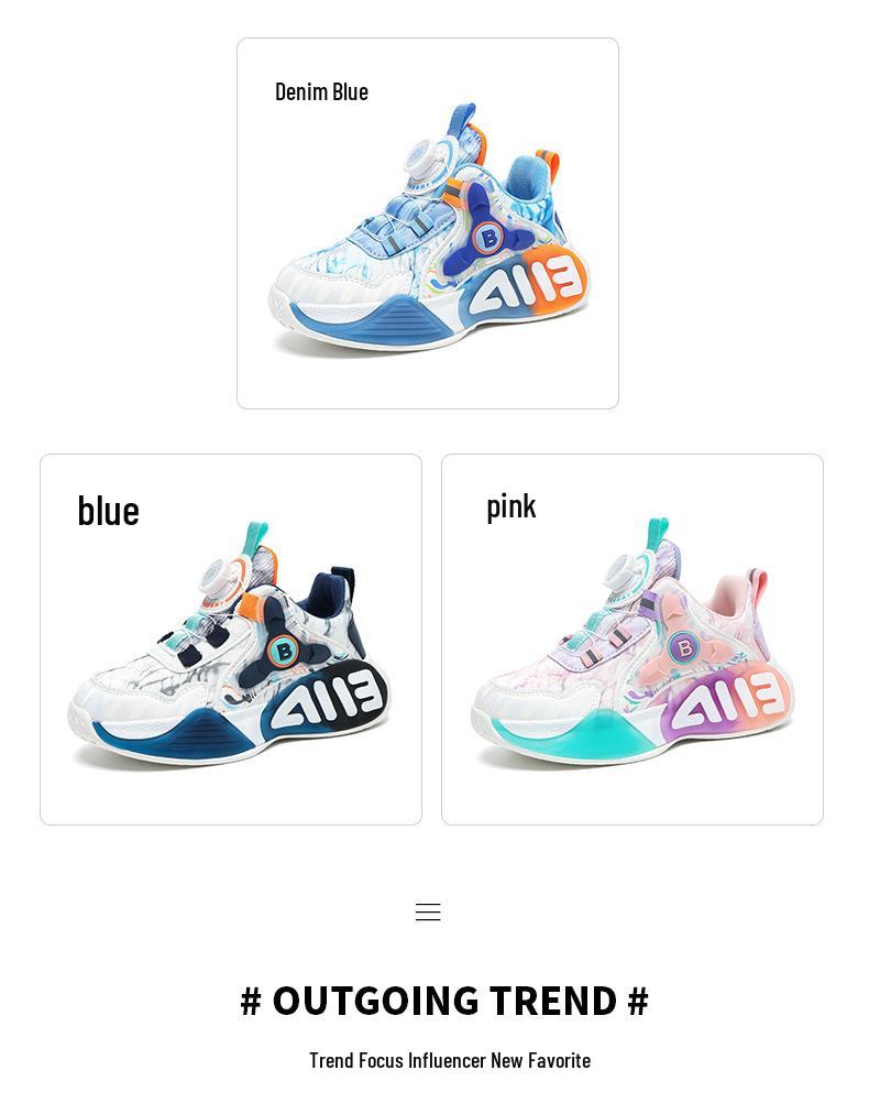 Unisex Kids' Basketball Shoes: Four Seasons, Breathable Mesh & Leather, Sound-Enhancing Friction, Velvet-Cushioned Comfort