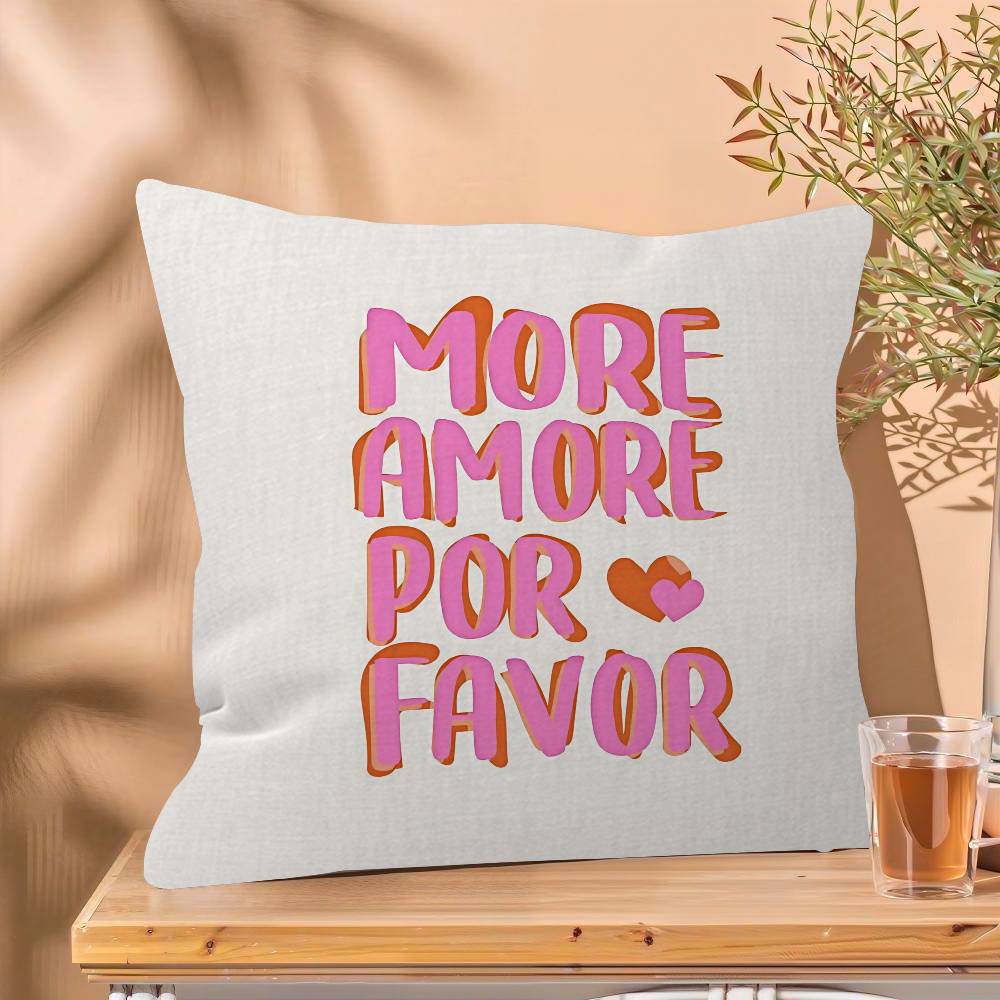 Nordic More Amor Por Favor Colorful Eclectic Pink Love Girls pillow cover sofa cushion cover home room decoration children gift