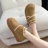 Fashion Women Flats Platform Ankle Snow Boots New Winter Short Plush Suede Warm Shoes Women 2025 Trend Casual Walking Fur Cotton Botas