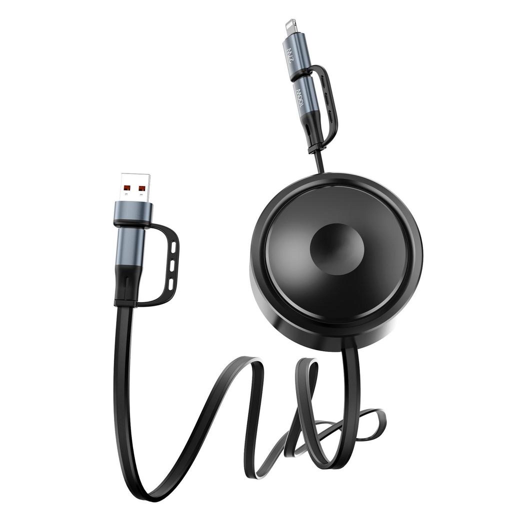 360° Rotating 100W Retractable Charging Cable for Apple, Type-C, Tablet, Watch, Phone