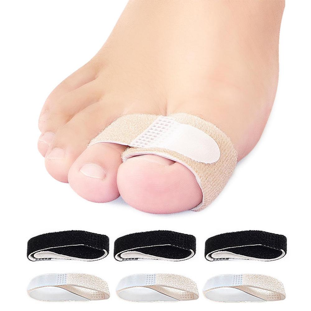 10Pcs Fabric Hammer Toe Corrector, Reusable Broken Toe Protectors Buddy Taped Wraps, Toe Splint for Broken Toe, Crooked Toes