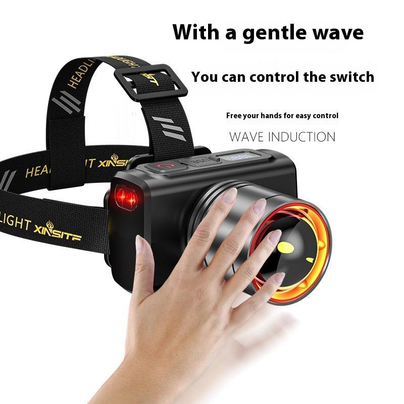 Super Bright LED Sensor Headlamp USB Rechargeable Headlight Front Led Head Light With built-in battery Camping Fishing Lantern