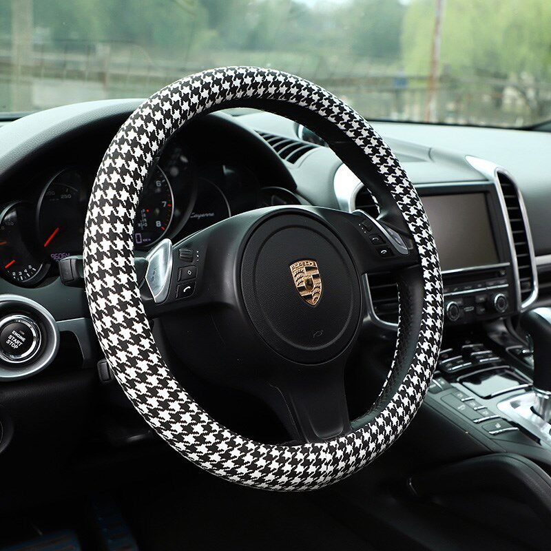 Steering Wheel Cover for Women, Universal for All Seasons, Korean Cute Internet Celebrity Style, Summer Q Car Handlebar Cover, Non-Slip and Absorbent
