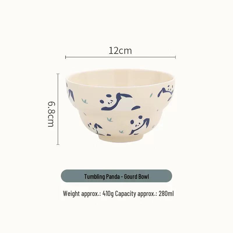 LISM Rolling Panda Noodle and Soup Bowl Set