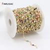 New Fashion 14K Gold Plated Brass Colorful Crystal Beads Chains For Necklace Bracelet Making DIY Jewelry Making Supplies