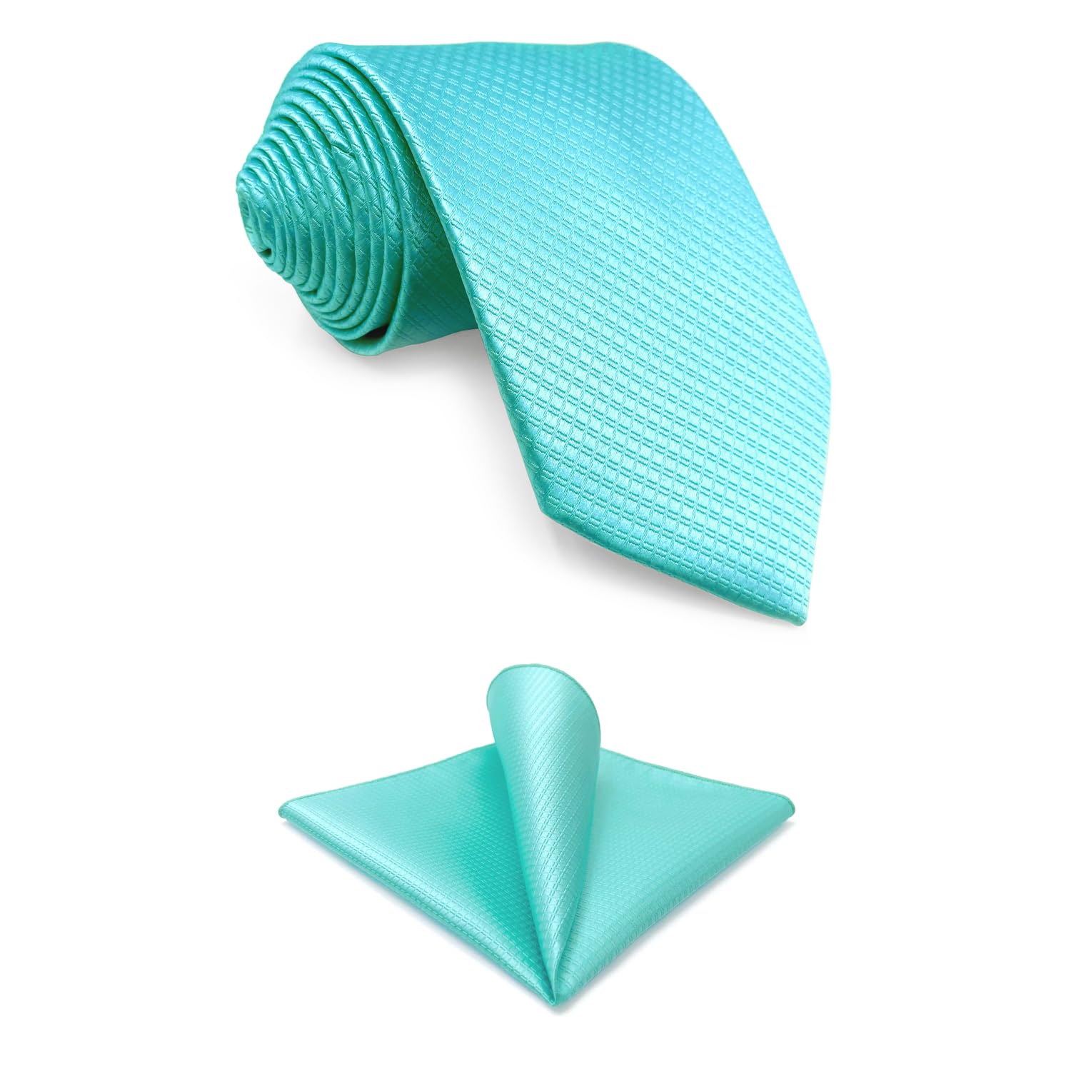 Набор из галстука и нагрудного платка SHLAX&WING, Однотонный, Аква-индиго, Шелк, 147 см x 6 см