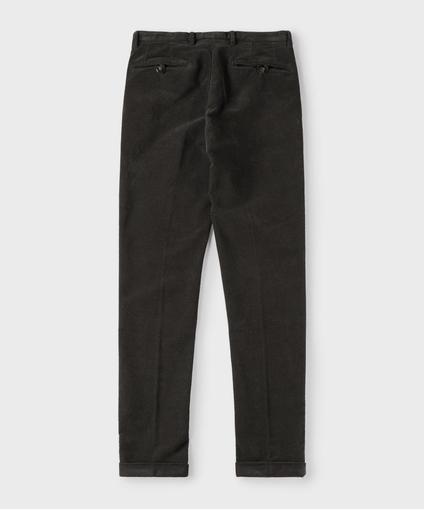 PANICALE Dark Brown Regular Slim Fit Textured Cotton Pants