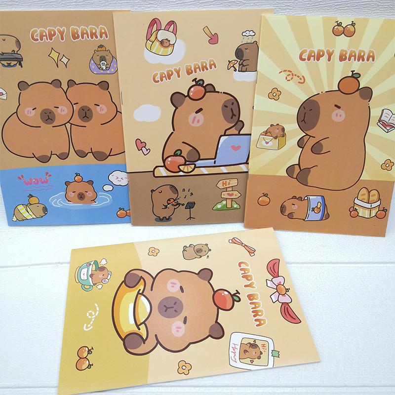 Kawaii Cartoon Capybara A5 Notebook Exercise Book Student Cute Learning Stationery Notepad Diary Gift