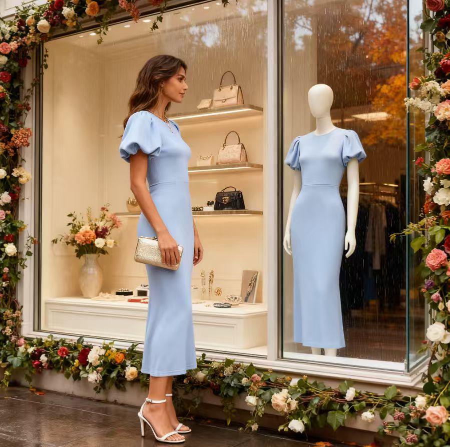 2026 Summer Elegance: High-End Slit Dress with Hip-Hugging Skirt