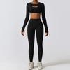 Autumn and winter tight yoga clothes, nude quick-drying sports suit, thin fitness clothes three-piece set