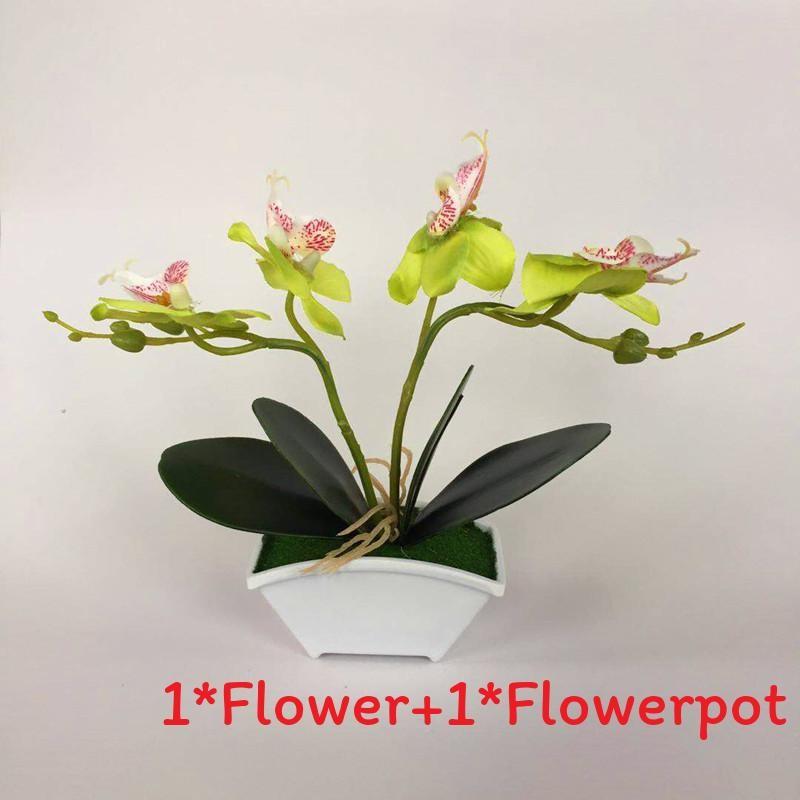 Green Phalaenopsis Faux Plant Bonsai Ornaments For Home Office Special Occasion