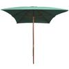 VidaXL Parasol avec poteau en bois 200 x 300 cm Vert