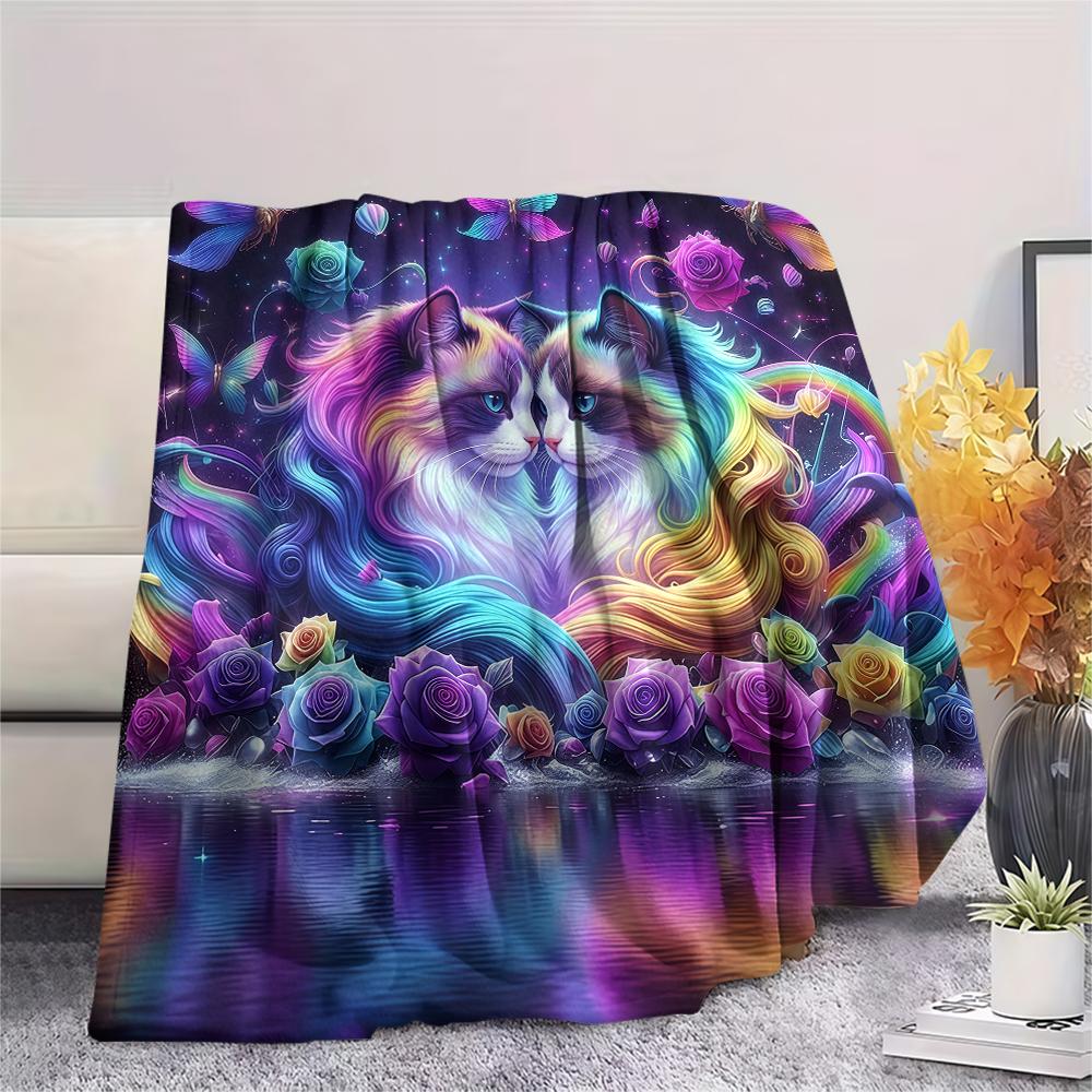 Butterfly flower animals Print Flannel Blanket,High quality Comfortable for All Seasons,Home Decor,Warmth and Comfort,Perfect for Christmas Gifts