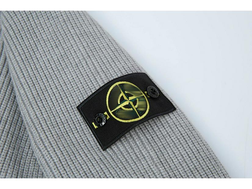 STONE Uniszex Cipzáras Kardigán Álló Galléros Jelvényes Kötött Pulóver Őszre/Télre