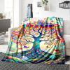 Colorful Tree Of Life Home Customize Your Name Blankets Soft Cozy Lightweight Allseason Multiuse Throw Perfect For Couch Office Bed Living Room Picnic