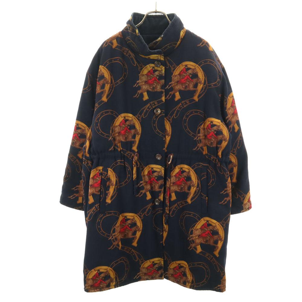 Herno 80s 90s Made in Italy Old Hose Pattern reversible coat 42 Horseshoe Women Used