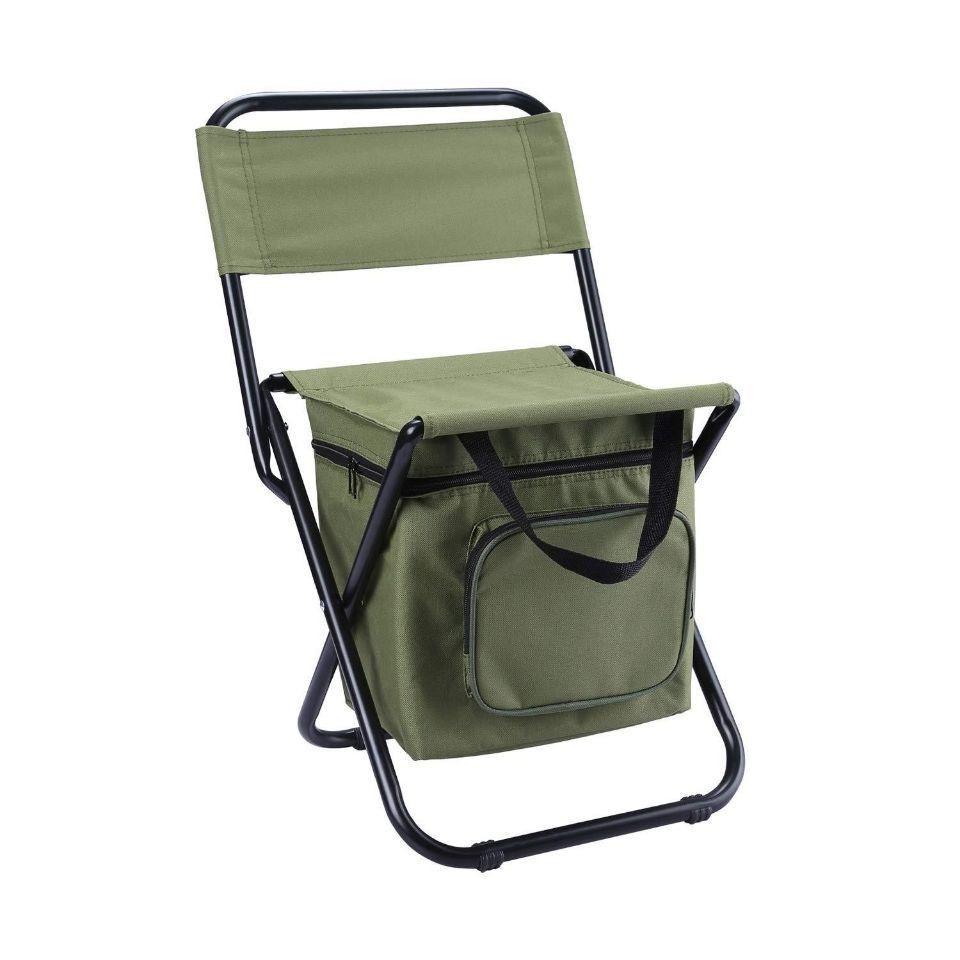 Portable Camouflage Folding Outdoor Stool with Ice Pack - Three-in-One Camping, Fishing, Leisure Chair