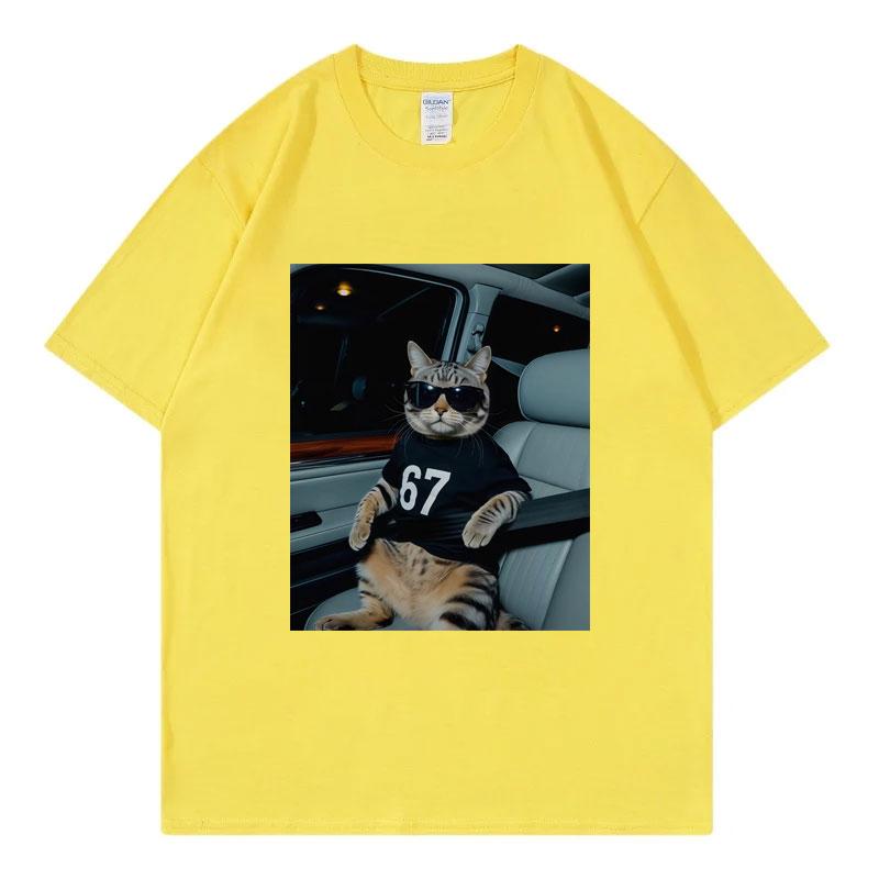 67 T-shirts Graphiques Mèmes Chat Cool Drôles Hommes Femmes Vêtements Mode T-shirt Oversize Été Décontracté Coton Manches Courtes T-shirts