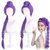 Perucas Cosplay Kpop Hunters Rumi Mira Zoey para Crianças Meninas Anime Hunters Cabelo Longo Roxo Preto Peruca Sintética Trançada Adereço de Fantasia