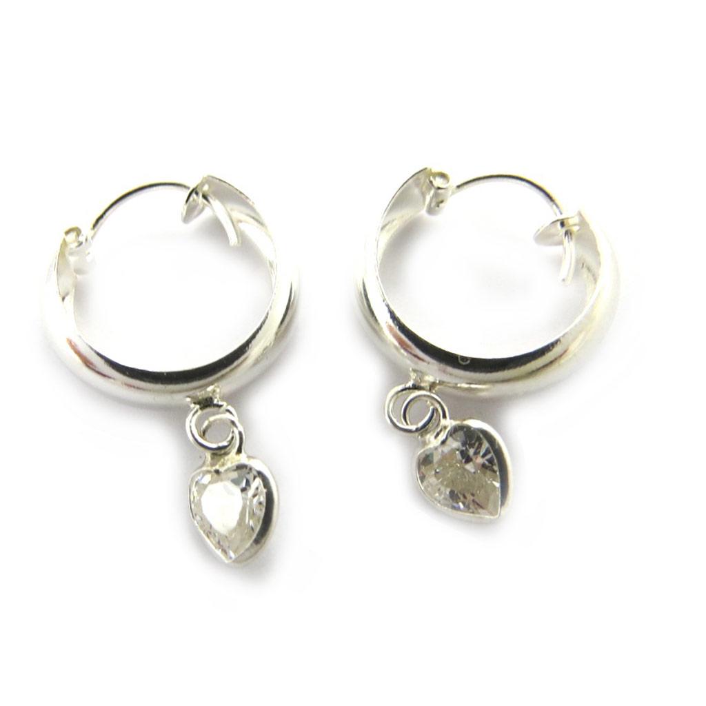 Les Trésors De Lily [M1756] – Weiße Creolen „Love“ aus Silber (12 mm)