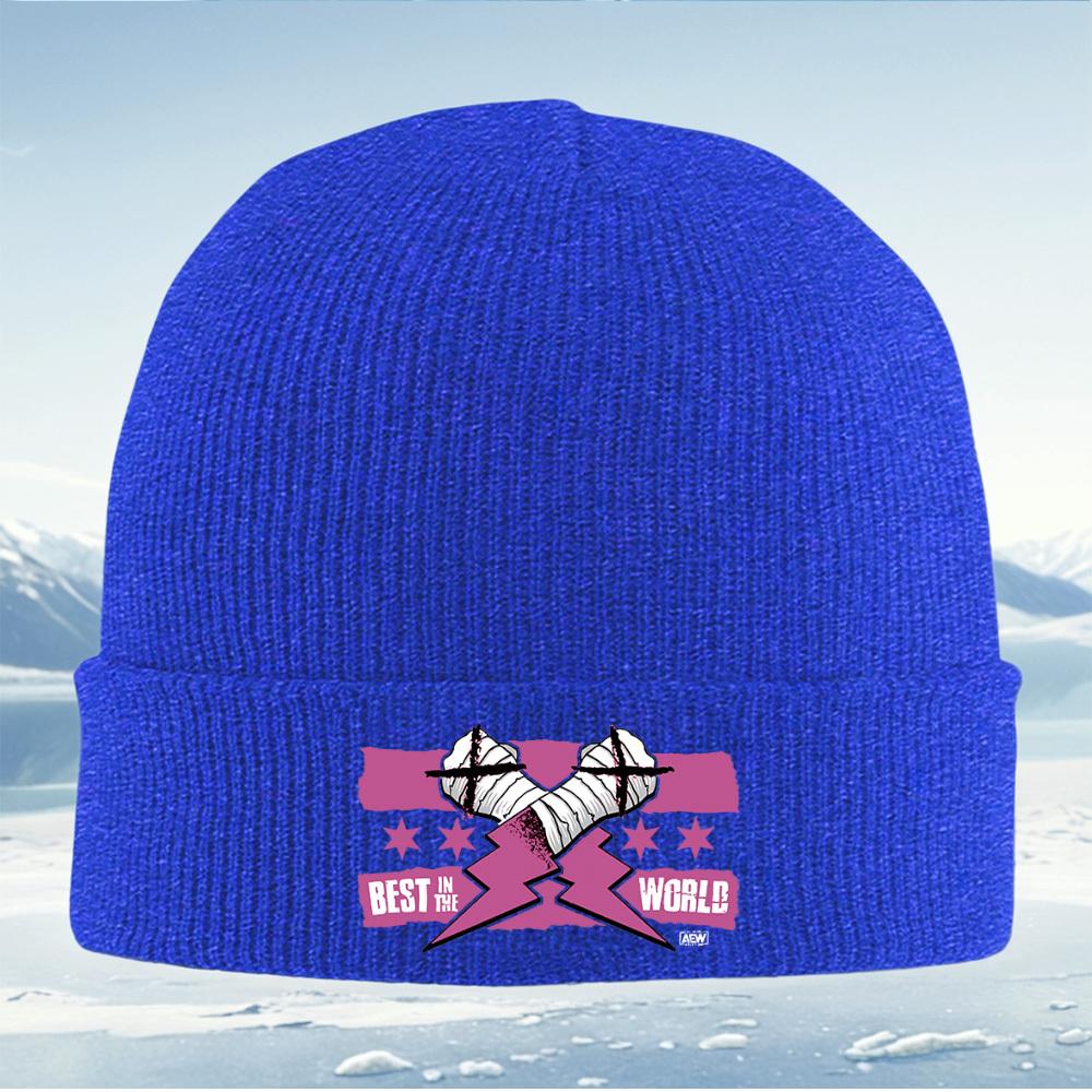Bandage cross,stars,AEW graphic design Men Women Unisex Knitted Hat Beanie Pullover Cap Winter Thermal Warm Christmas Outdoor Cy