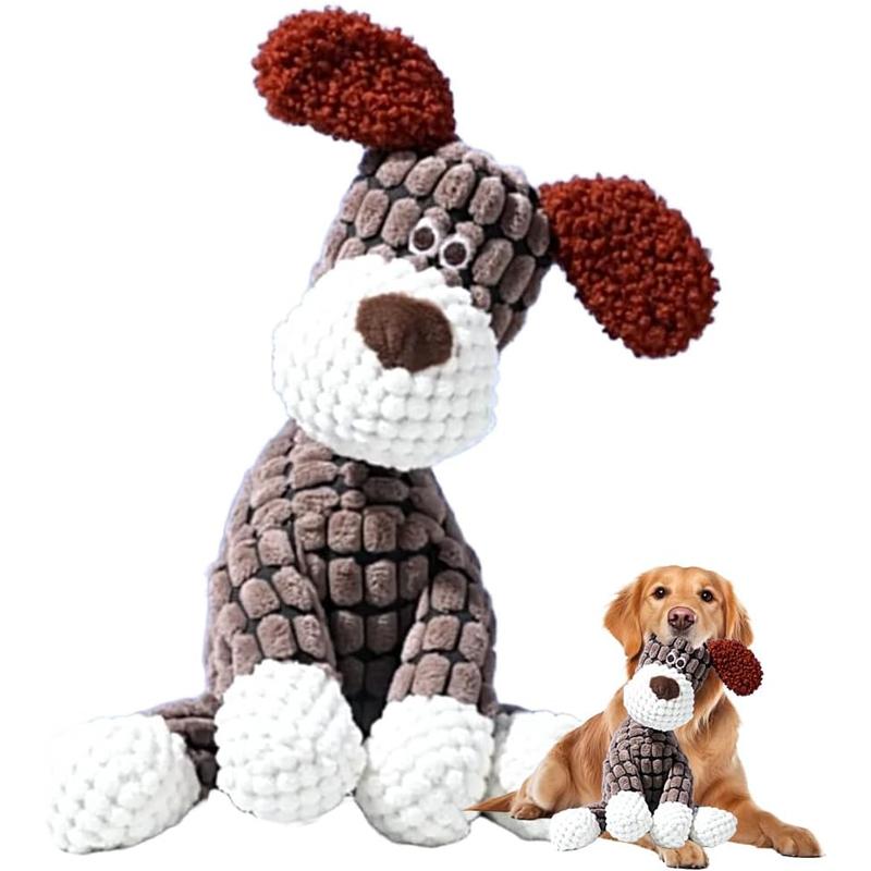 

New Dog Toys Squeaks and Grinds Teeth Simulated Animal Donkey Plush Pet Interactive Supplies Cartoon Puppy Companion коричневий