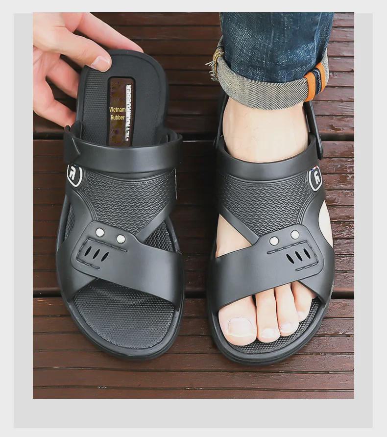 2024 Men's Casual Non-Slip Breathable Outdoor Sandals: Wear-Resistant Beach & Driving Slippers