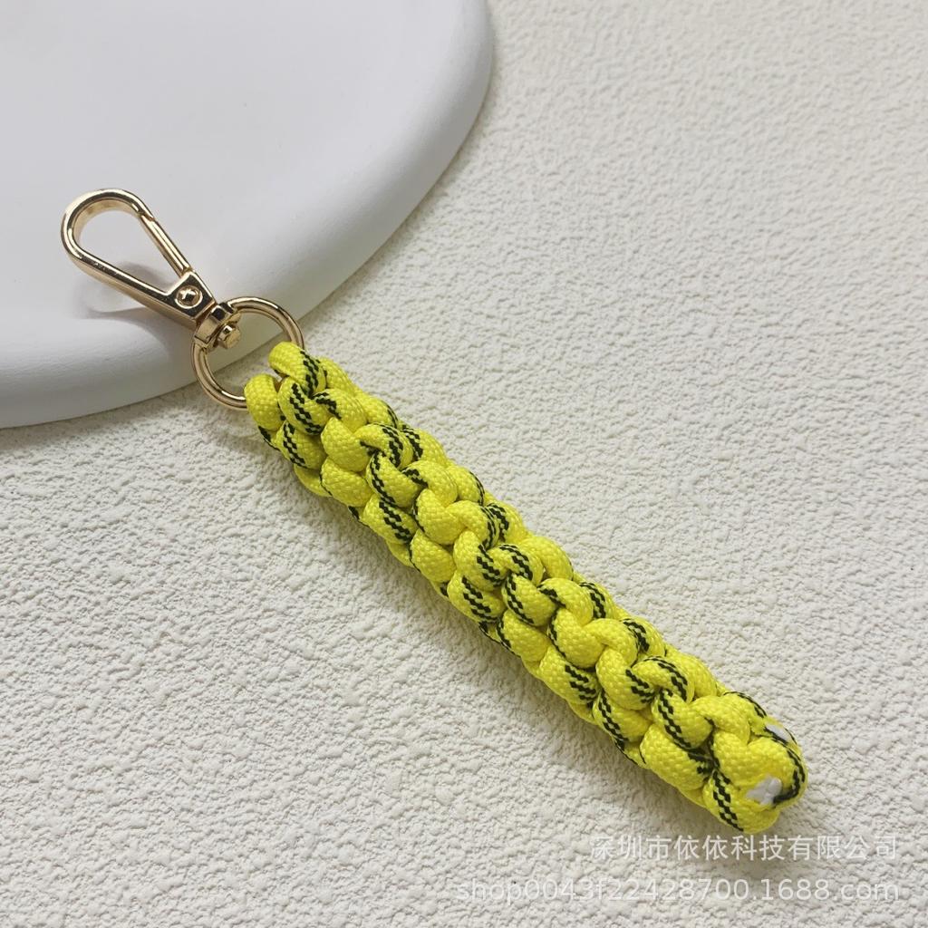 Miu family bag hanging cross-border explosive pure hand-woven pendant colorful fashionable unique shape braided rope car keychain