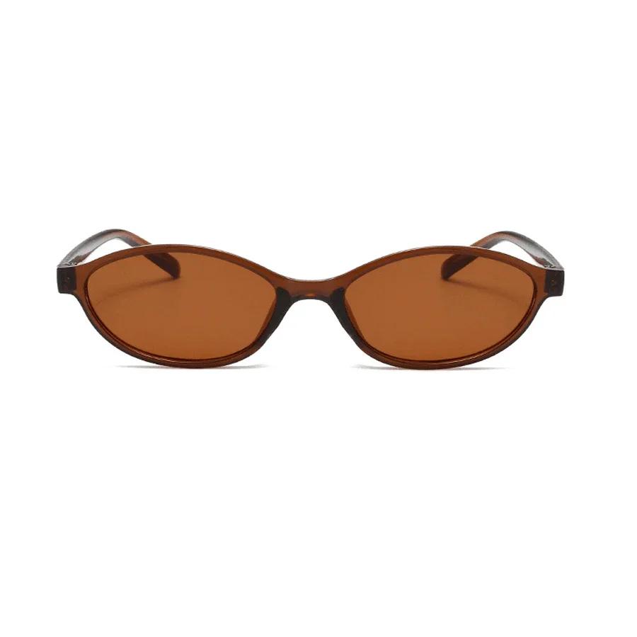New Retro Oval Cat Eye Sunglasses for Women Y2k Trendy Small Narrow Sunnies 90s Designer Sun Glasses
