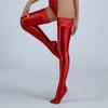 Bas Hauts Sexy pour Femmes Dentelle Satin Lisse Huileux Brillant Vintage Brillant Serrés Modelants Élastiques Lingerie Bas de Bonne Maîtresse Overknee
