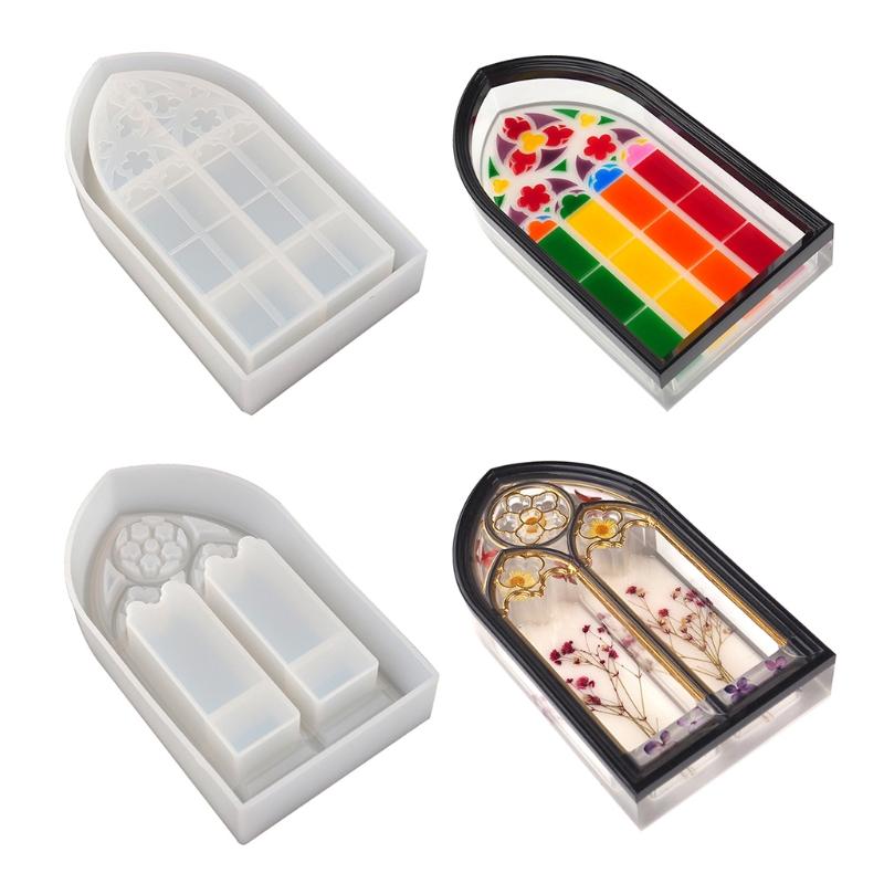 Praktische Kirchenfenster Aufbewahrungsbox Schrank Spiegel Silikonform Epoxidharz Leicht zu lösen Keine Rückstände für DIY-Bastelarbeiten