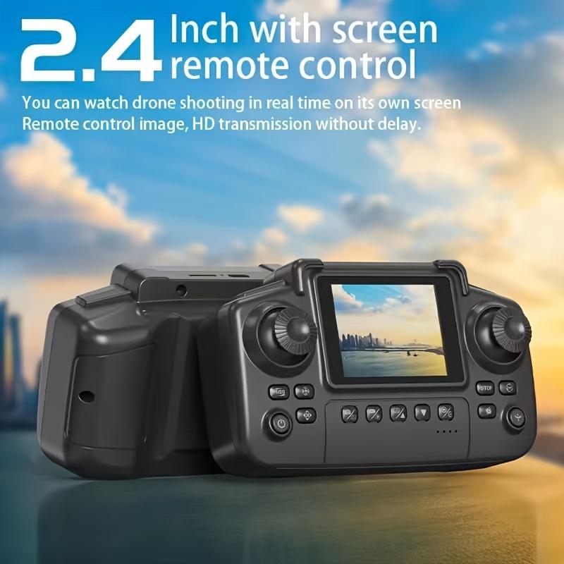 E88PRO remote-controlled drone and its accompanying application. One-click takeoff/landing, 360° rotation, stable flight without