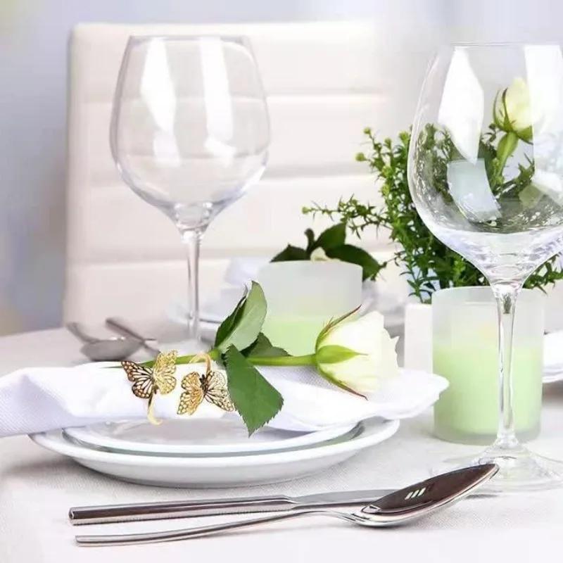 1-36PCS Butterfly Napkin Rings Wedding Table Decor Elegant Napkin Holders Creative Cloth Ring for Party Supplies
