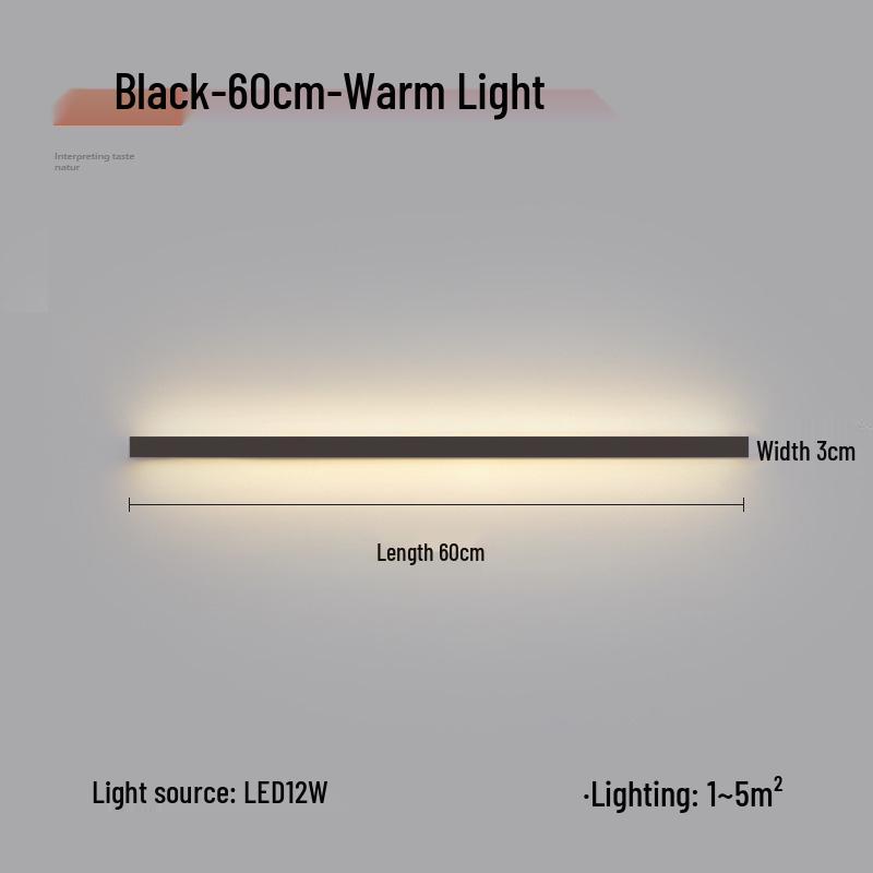 Minimalist Modern Long Strip Wall Lamp for Bedroom, Living Room, or Sofa Side