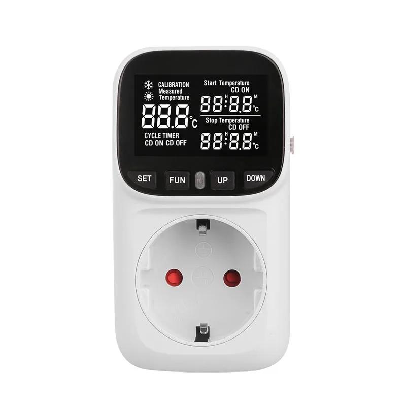 LCD Digital Display Thermostat Temperature Controller Socket 16A EU/US/UK Plug High-Precision Socket Outlet With Timer Sensor