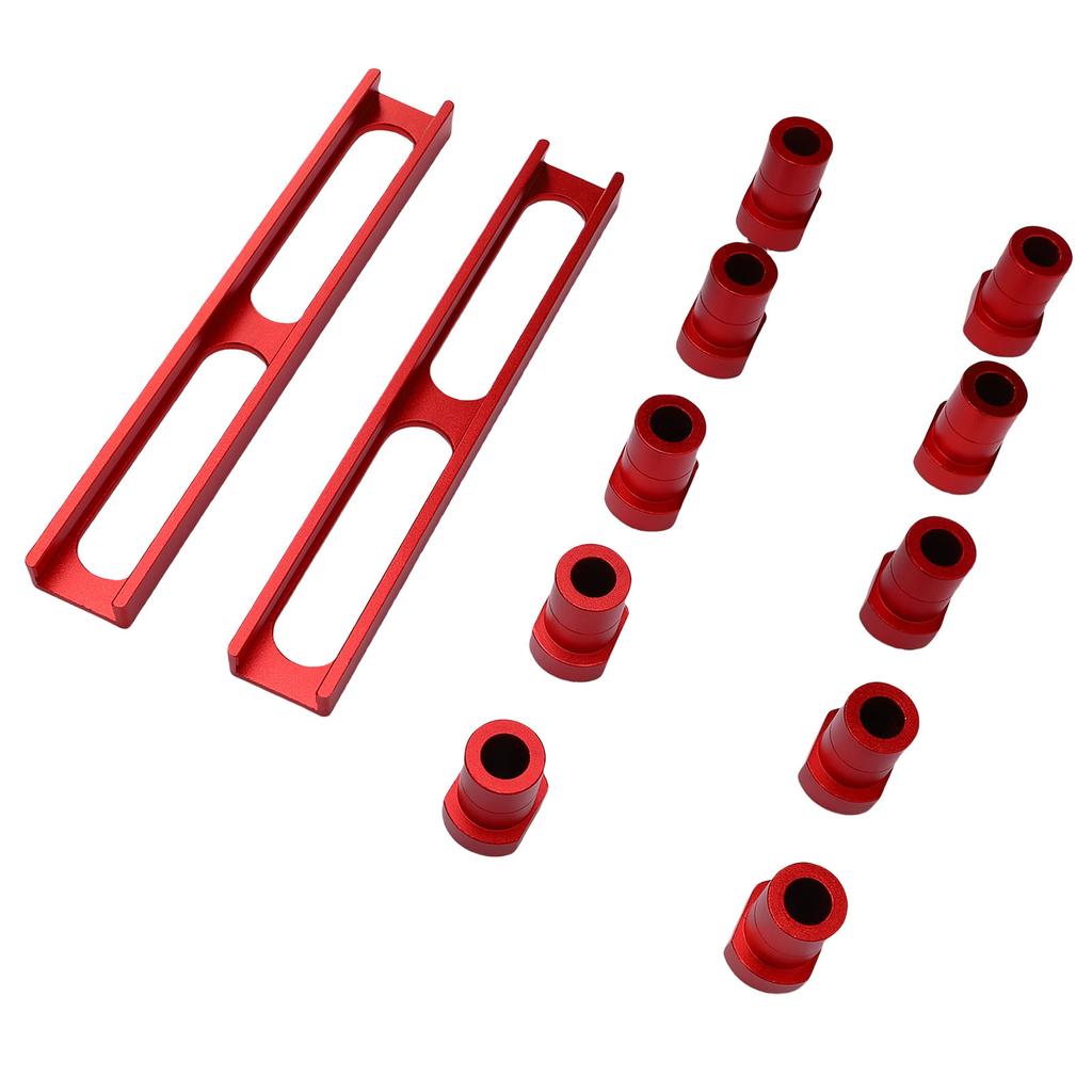 10Pcs Bench Dogs Non Slip Clamps Aluminum Alloy Woodworking Workbench Stops 20mm Dia with 2Pcs Base Red