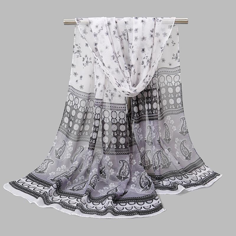 Indian style new chiffon breathable thin small silk scarf popular women spring and autumn scarf sunscreen yarn