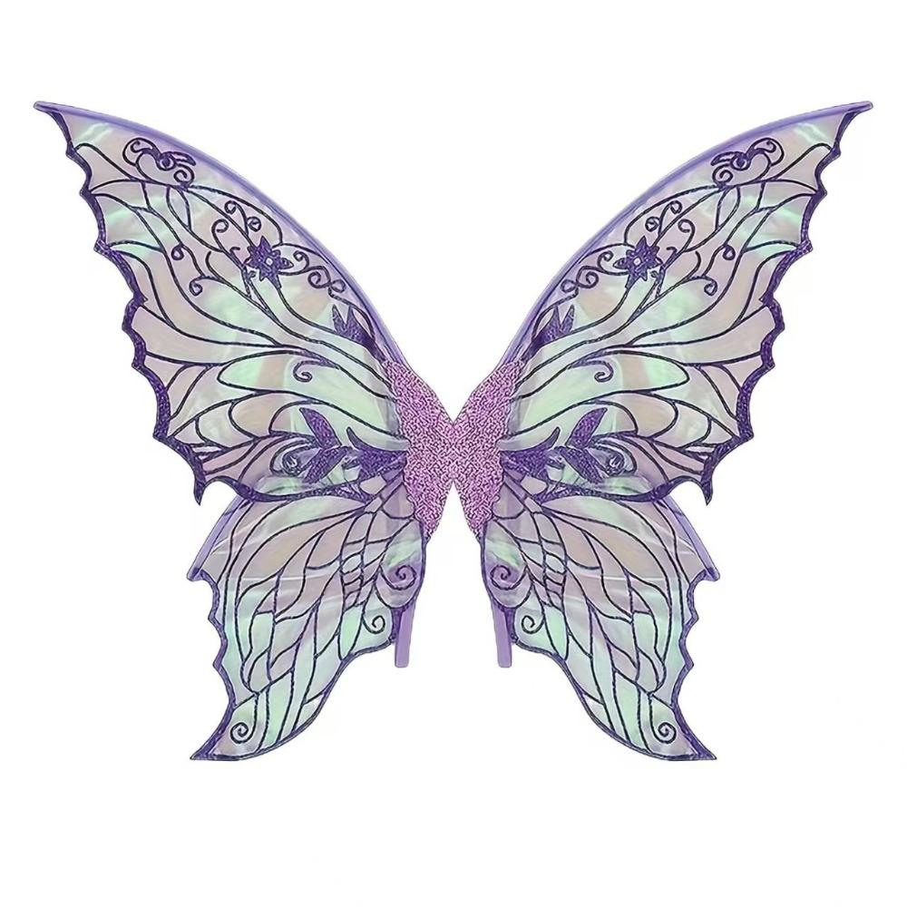 Sparkling Organza Butterfly Fairy Wings Gradient Sheer Costume Wing Set Cosplay Party
