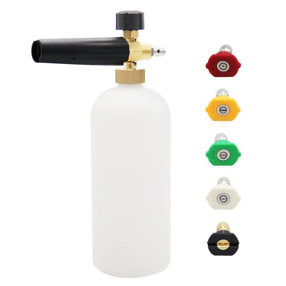 Equickment Adjustable Foam Lance Soap Dispenser,Bottle for Karcher K2-K7 Washer Cannon Jet ,High Pressure Car Wash Foam Pot