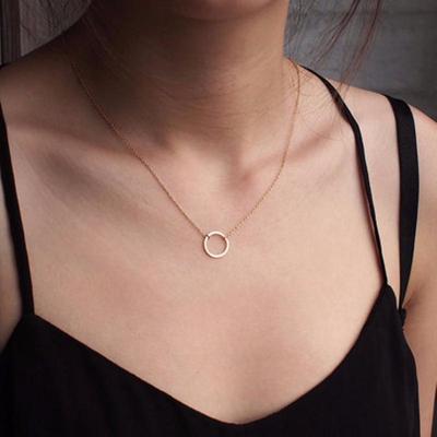 Round Pendant Necklace Eternal Necklace Infinite Minimalist Jewelry Necklace Small Circle