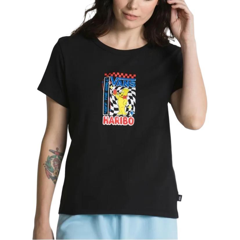 Vans T Shirts Women's Black Crew Neck Moderate Straight Fit VN00046TBLK