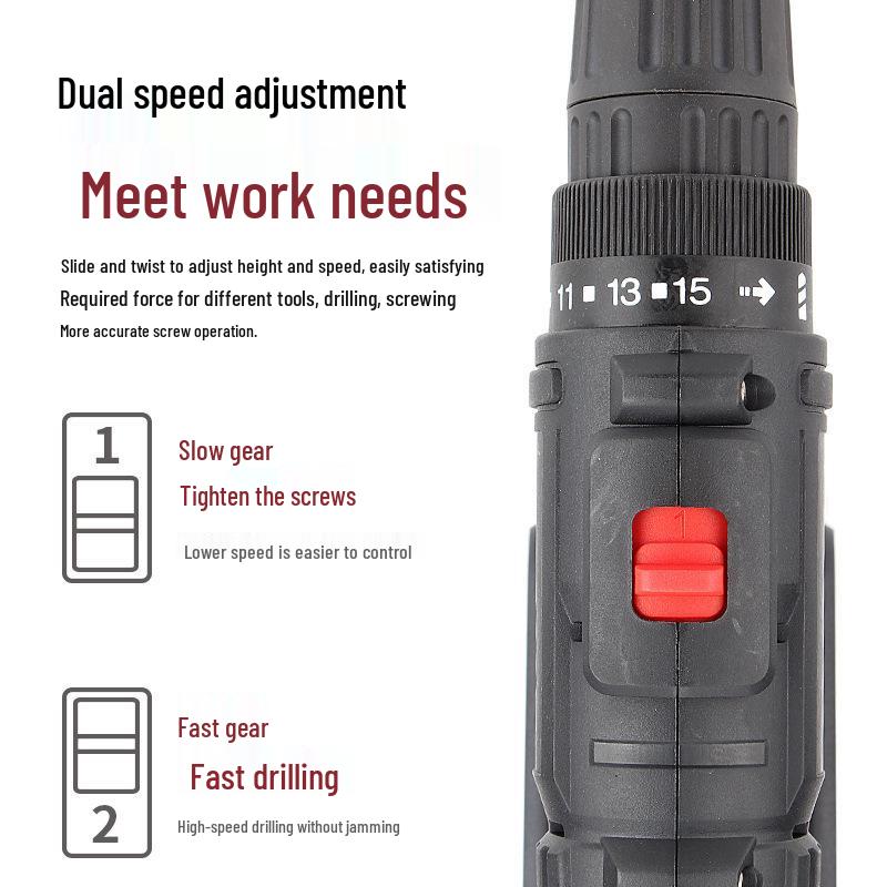 High-Power 12V Rechargeable Lithium Battery Drill & Screwdriver Set