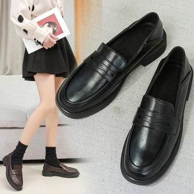 Dicken sohlen loafers frauen flache schuhe frauen herbst und winter neue slip-on